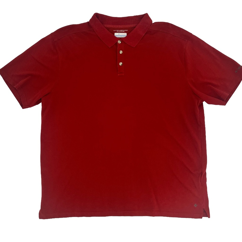 Columbia Sportswear Co. Mens Size XXL Polo Shirt Red Omni-Shade‎ Sun Protection